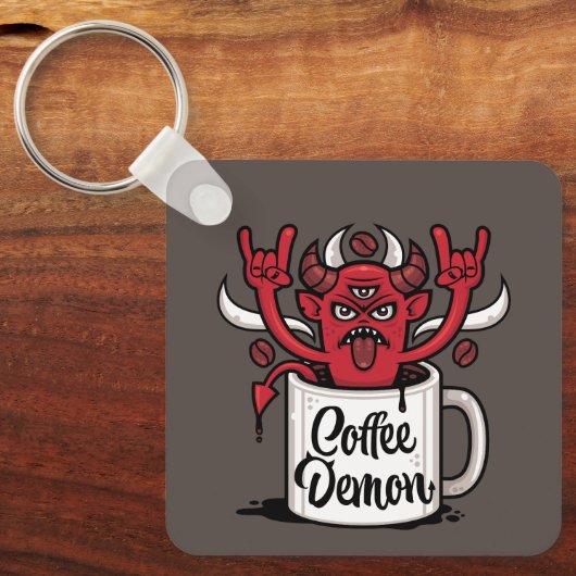 Kaffeedemon Schlüsselanhänger (Vorderseite)