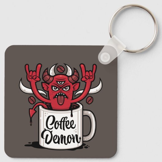Kaffeedemon Schlüsselanhänger (Rückseite)