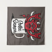 Kaffeedemon Wandteppich (Vorderseite (Horizontal))