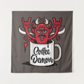 Kaffeedemon Wandteppich (Vorderseite)
