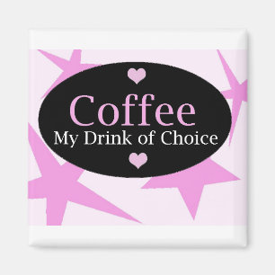 Kaffeedesign mit rosa Sternen Magnet