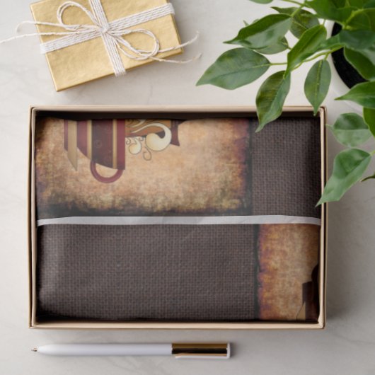 Kaffeedesign Rustikale Decoupage Nahtloses Muster  Seidenpapier (Geschenk)