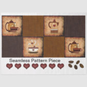 Kaffeedesign Rustikale Decoupage Nahtloses Muster  Seidenpapier (Vorderseite)