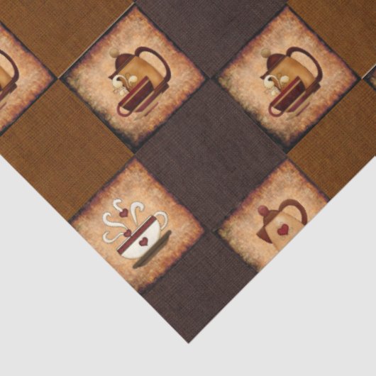 Kaffeedesign Rustikales Dekoupage Muster Seidenpapier (Ausschnitt)