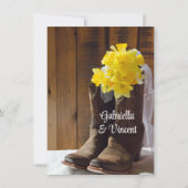 Kaffeedien und Cowboy Boots Barn Wedding Flat Note Mitteilungskarte (Vorderseite)