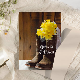 Kaffeedien und Cowboy Boots Barn Wedding Flat Note Mitteilungskarte