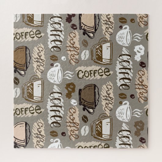 Kaffeedodeln: HandGezeichnet Muster Puzzle (Horizontal)