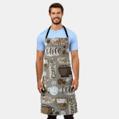 Kaffeedodeln: HandGezeichnet Muster Schürze (Getragen)