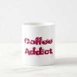 Kaffeedokument in Red Grunge Schriftart Kaffeetasse<br><div class="desc">Kaffee Addict geschrieben in einem roten Grunge Schriftart.</div>