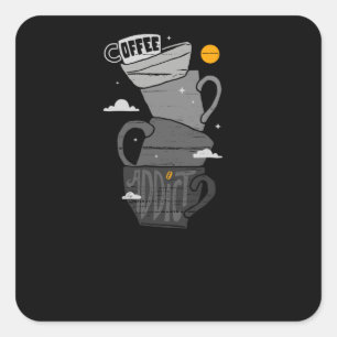 Kaffeedokument Quadratischer Aufkleber