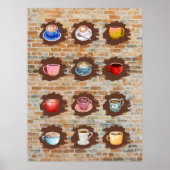 KAFFEEEBEREICH IN 3D-BRICK-WALLPOSTER POSTER (Vorne)