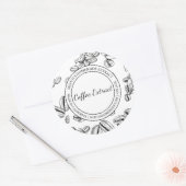 Kaffeeextract Sketch Modernes Label Runder Aufkleber (Umschlag)