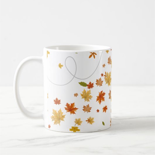 Kaffeefall-Tasse mit blühenden Blätter Kaffeetasse (Links)
