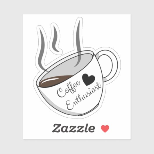 Kaffeefanusiast (Ästhetische Kaffeecup Liebhaber) Aufkleber (Blatt)