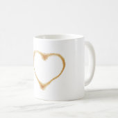 Kaffeefleck in Form eines braunen Herzens Kaffeetasse (VorderseiteRechts)