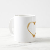 Kaffeefleck in Form eines braunen Herzens Kaffeetasse (Vorderseite Links)