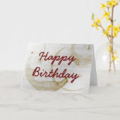 Kaffeefleckmusik Happy Birthday Karte (Gelbe Blume)