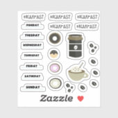 Kaffeefrühstück Kalender Planner Stickers Aufkleber (Blatt)
