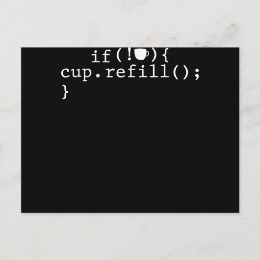 Kaffeefüllstands-Intelligente-Code-Software-Entwic Postkarte (Vorderseite)