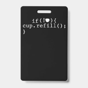 Kaffeefüllstands-Smart-Coding-Softwareingenieur Ausweis
