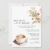 Kaffeegarten | Niedliches Frühjahr Brautparty Brun Einladung (Vorderseite)