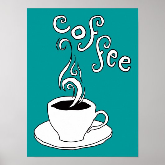 Kaffeegekritzel Poster (Vorne)