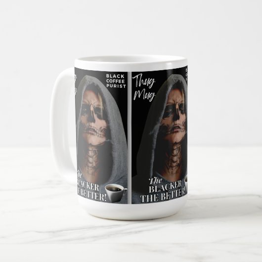 Kaffeegenuss - Schwarzer Kaffee immer am besten Kaffeetasse (Vorderseite Links)