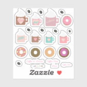 Kaffeegenüsse und mehr Aufkleber für Campfeuerplan (Blatt)