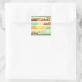 Kaffeegeschirme aus Supermarkt Quadratischer Aufkleber (Tasche)