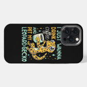 Kaffeegesellschaft: Leopard Gecko Kaffee Glück iPhone Hülle (Rückseite (Horizontal))