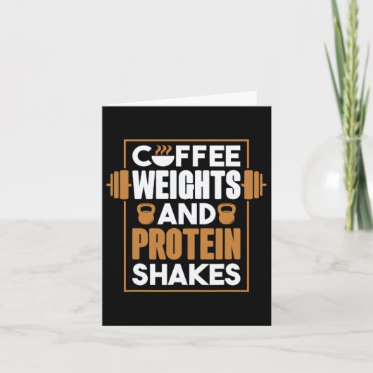 Kaffeegewicht und Eiweißshakes Karte (Vorderseite)