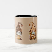 Kaffeegomes Brown Tan Niedlich Trendy Woodland Zweifarbige Tasse (Mittel)