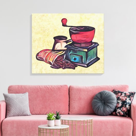 Kaffeehandbügel Leinwanddruck (Insitu (Wohnzimmer))