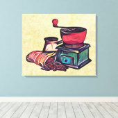 Kaffeehandbügel Leinwanddruck (Insitu (Holzboden))