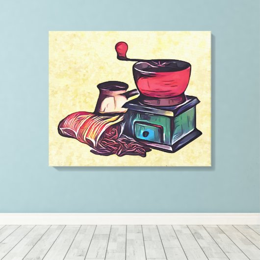 Kaffeehandbügel Leinwanddruck (Insitu (Holzboden))