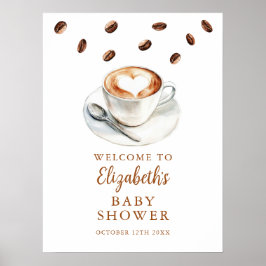 Kaffeehaus Babydusche Begrüßungszeichen Poster