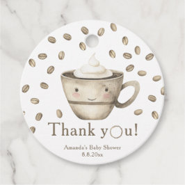 Kaffeehaus Babydusche Danke Geschenkanhänger