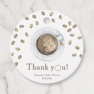 Kaffeehaus Babydusche Danke Geschenkanhänger