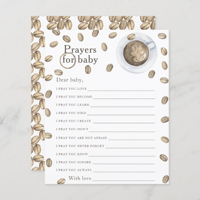 Kaffeehaus Babydusche Gebete für das Baby (Vorne/Hinten)