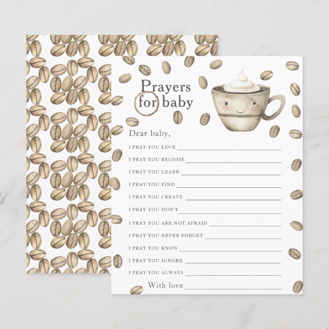 Kaffeehaus Babydusche Gebete für das Baby (Vorne/Hinten)