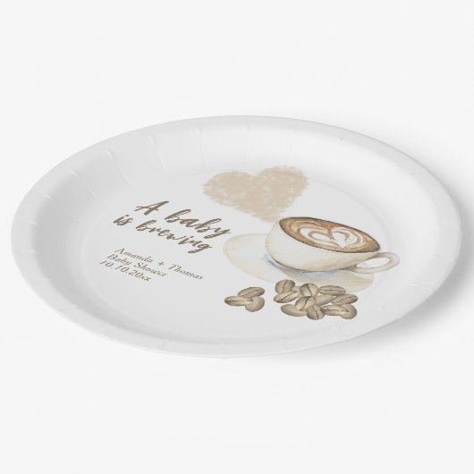 Kaffeehaus Babydusche Pappteller (Schrägansicht)