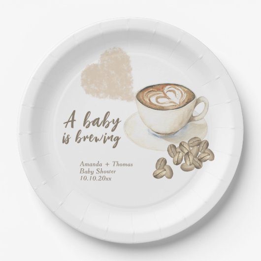 Kaffeehaus Babydusche Pappteller (Vorderseite)