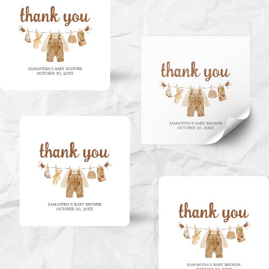 Kaffeehaus Babydusche Quadratischer Aufkleber