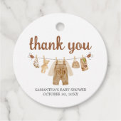 Kaffeehaus Babydusche rund Geschenkanhänger (Vorderseite)