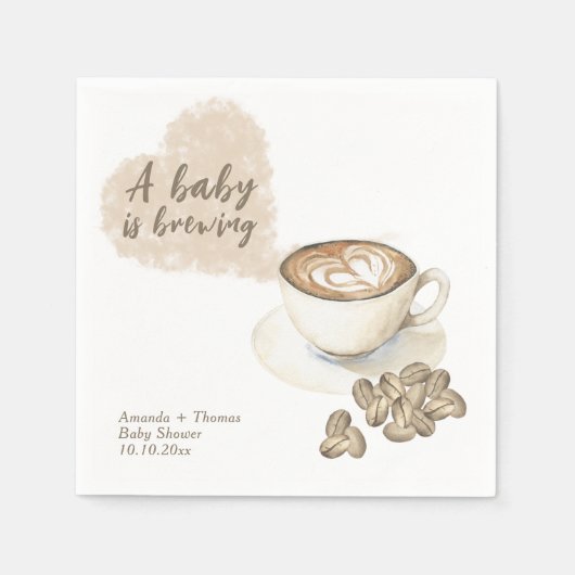 Kaffeehaus Babydusche Serviette (Vorderseite)