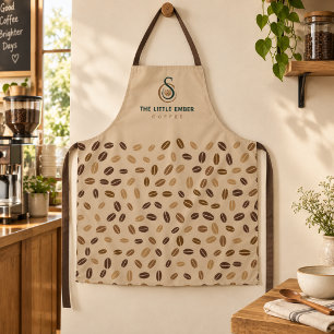 Kaffeehaus-Barista Beige & Braun Kaffeebohne Schürze