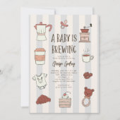 Kaffeehaus Blue Baby Dusche Einladung (Vorderseite)