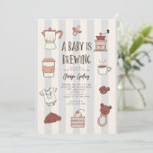 Kaffeehaus Blue Baby Dusche Einladung (Stehend Vorderseite)