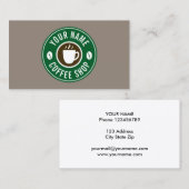 Kaffeehaus Café Geschäft Visitenkarte Vorlage (Vorne/Hinten)