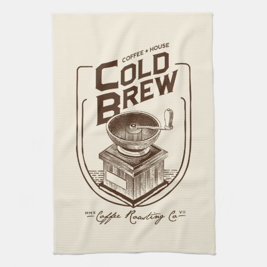 Kaffeehaus Cold Brew Kaffee Röstfirma Geschirrtuch (Vertikal)